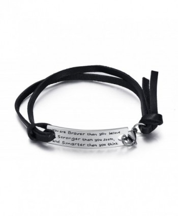 Inspirational Leather Stainless Bracelet believe