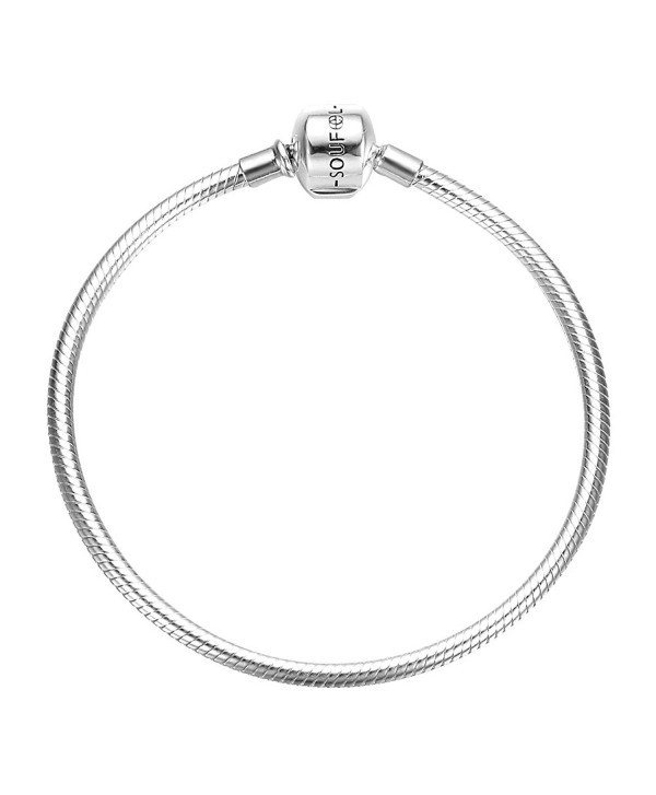 SOUFEEL Exclusive 925 Sterling Silver Basic Charm Bracelet Snake Chain Bracelets - CK11SCFTD05