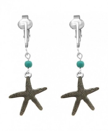 Nautical Clip Earrings for Women- Girls-Anchor Earrings- Starfish Earrings Clip- Pineapple Earrings Gold- Silver - CX1803S75QM