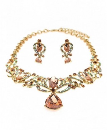 Dangling Imperial Necklace Earrings Gold Tone in Women's Jewelry Sets