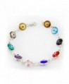 Colorful Mini Evil Eye Style 7.9 Inches Round Beads Clasp Bracelet - CG11AXP623R