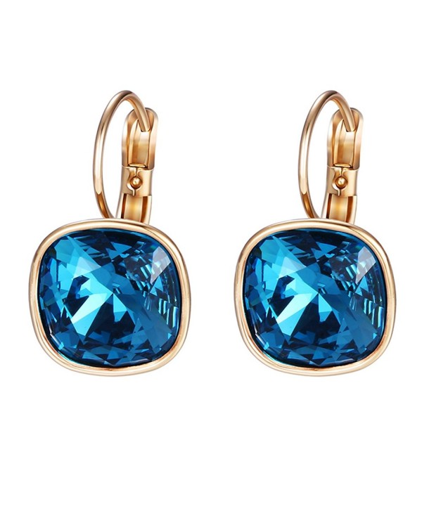 Xuping Boxing Day Luxury Hoop Crystals from Swarovski Fashion Earrings Jewelry Black Friday Gifts - Indicolite - CE1857LW838