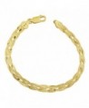 18k Yellow Gold over Silver Braided Herringbone Bracelet (7.5 Inch) - CD116G6B2GZ