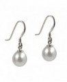 White Freshwater Cultured Pearl Sterling Silver Rhodium Plated Earrings - CL116GIBQCD