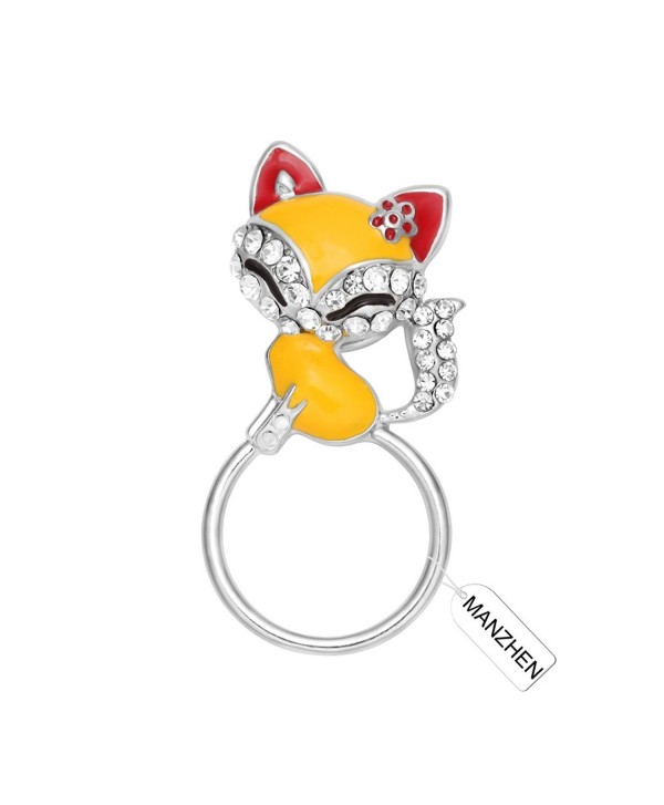 MANZHEN Lovely Fox Animal Brooch Crystal Fox Magnetic Eyeglass Holder Pin-Brooch Jewelry for Clothes - CT12NDYIE7J