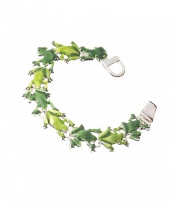 Silvertone Green Frog Theme Magnetic Clasp Bracelet by Jewelry Nexus - CX11FJO1E5T