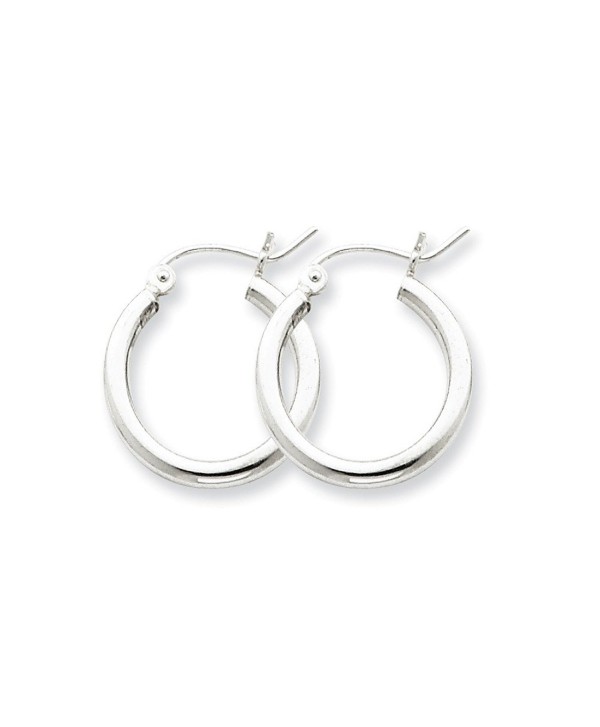 Sterling Silver 2 mm Small Classic Round Hoop Earrings - 15 to 30 mm - CW17YUWOSL5