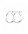 Sterling Silver 2 mm Small Classic Round Hoop Earrings - 15 to 30 mm - CW17YUWOSL5