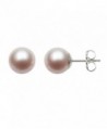 Sterling Silver AAA Quality Round Pink Cultured Freshwater Pearl Stud Earrings - CK11LMJOBLT