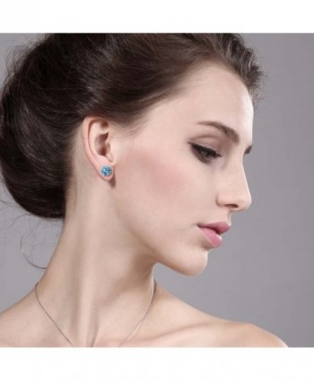 Round Swiss Topaz Womens Earrings in Women's Stud Earrings