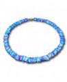 Native Treasure - Puka Chips Shell Necklace Tie-Dyed Blue- Violet and White Choker - CO182MKIGXI