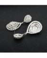 Long Way Bridal Wedding Jewelry Beautiful Dazzle Crystal Dangle Fashion 3D Earring Silver Plated - Silver - CX129O9PMK7