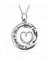 Silver Mountain 925 Sterling Silver "I Love You to the Moon and Back" Love Heart Pendant Necklace- 18" - CS12LNIXHZ9