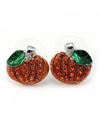 Small Halloween Thanksgiving Pumpkins Earrings in Women's Stud Earrings