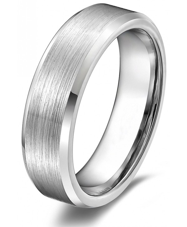 4mm 6mm 8mm Tungsten Ring for Men Women Beveled Edge Matte