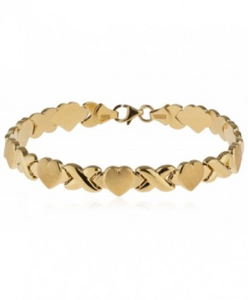 SilverLuxe 18kt Gold Plated 925 Sterling Silver Hugs and Kisses XOXO Bracelet - CR12GU9PXFX