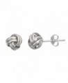 Sterling Silver 6MM Double Wire Love Knot Stud Earrings - CN12LPH3RML