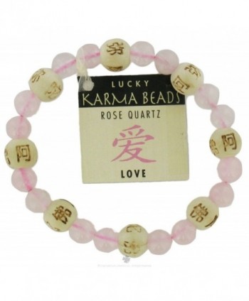 Zorbitz Lucky Karma Bracelet- Rose Quartz for Love and Friendship- Women's Genuine Gemstone Stretch Bracelet - CA111KXDJXX