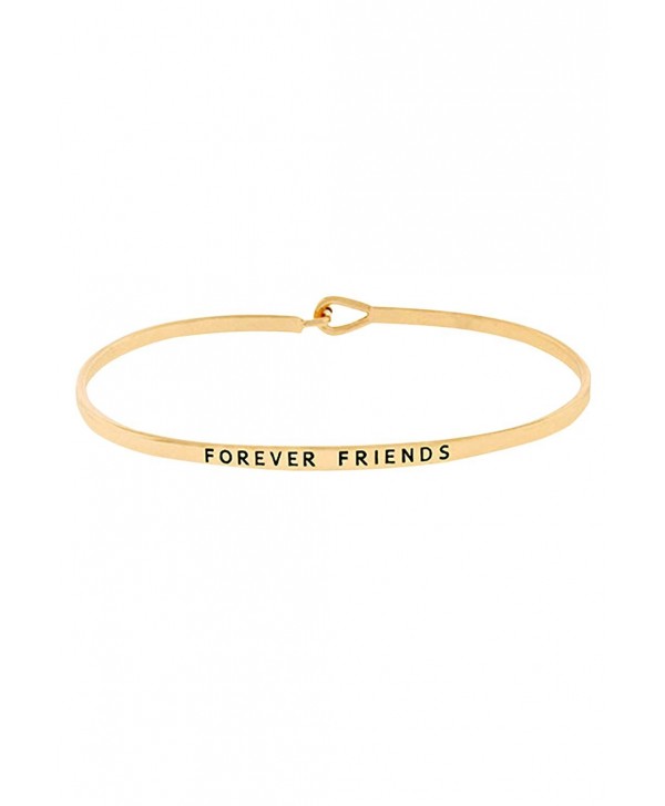 Rosemarie Collections Women's Thin Hook Bangle Bracelet "Forever Friends" - CF12FJI73IV