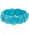 7.5" Simulated Turquoise Howlite Beads Stretch Bangle Bracelet 20MM - CO116H5H5CP