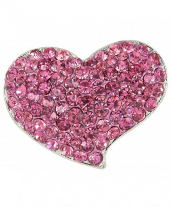 Be My Valentine Heart Bubble Rhinestone Brooch Pin with Hot Pink Crystals - CT11IGYOOVF