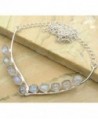 14.00ctw Genuine Rainbow Moonstone .925 Silver Plated Handmade Necklace for Women - CK11X12VXON