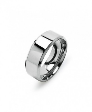 8mm Wedding Band for Men - Stainless Steel High Polish Comfort Fit Ring Sizes 5 to 13 - C4186DWQE37