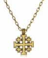 Symbols of Faith "Inspirations" 14k Gold-Dipped Jerusalem Cross Pendant Necklace- 18" - CW126XGZQJL