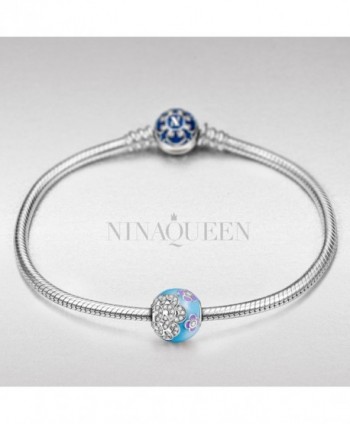 NinaQueen Camellia Sterling Silver Zirconia in Women's Charms & Charm Bracelets