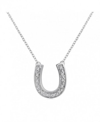 1/10ct TW Diamond Horseshoe Necklace in Sterling Silver - CY113UQAMSR