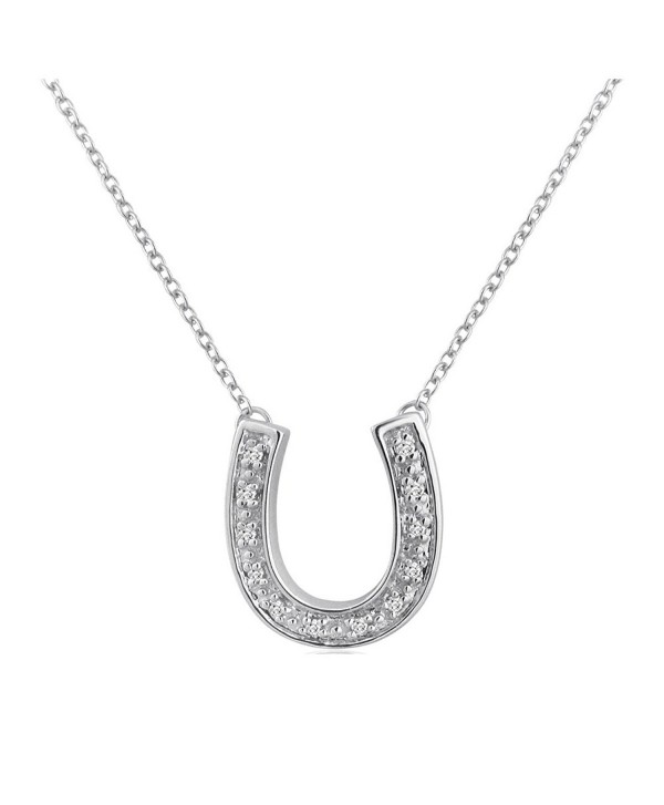 1/10ct TW Diamond Horseshoe Necklace in Sterling Silver - CY113UQAMSR