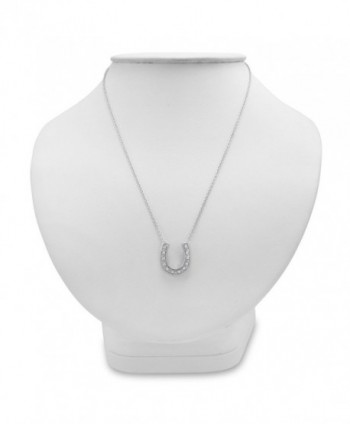 Sterling Silver Diamond Horseshoe Necklace
