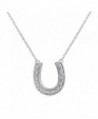 Sterling Silver Diamond Horseshoe Necklace in Women's Pendants