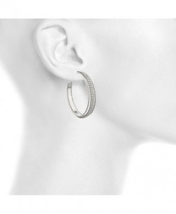 Lux Accessories Silvertone Crystal Earrings