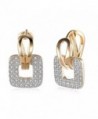 Lynlon Cubic Zirconia Lever Back Drop Earrings for Women Girl Champagne Gold - CF180M8NAGK