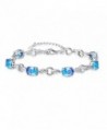 BONLAVIE 4 prong Created Sterling Bracelet - Created Swiss Blue Topaz - CA186YHWDZ8