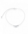 Sterling Silver 12" + 3" Italian Diamond-Cut Moon-Beads Choker Necklace - CS12O1HTWD1