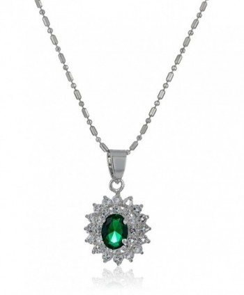 Nina Zirconia Emerald Necklace Earrings
