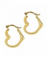 10k Yellow Gold Polish Finish 15x13mm Open Heart Hoop Earring With Click top Clasp - CY11FG52YYL