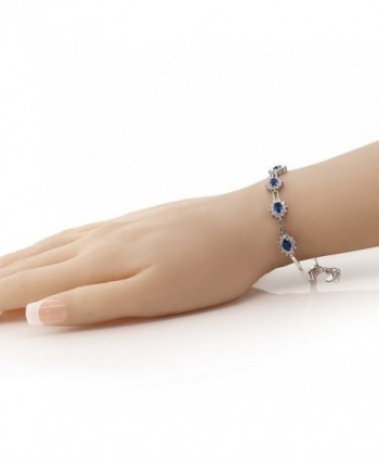 Simulated Sapphire Sterling Bracelet Extender in Women's Link Bracelets