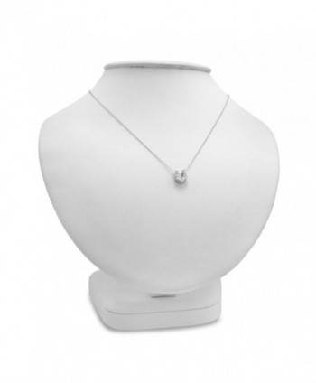 Horseshoe Diamond Pendant Necklace Sterling Silver in Women's Pendants