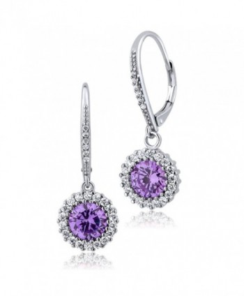 2.50 Ct Stunning Round Lavender Cubic Zirconia CZ Earrings 1 Inch - CZ11IS9LOED