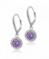 Stunning Round Lavender Zirconia Earrings