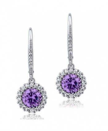 Stunning Round Lavender Zirconia Earrings in Women's Drop & Dangle Earrings