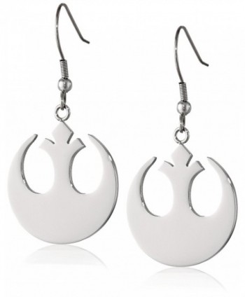 Star Wars Stainless Steel Rebel Alliance Dangle Earrings - Silver - C411R99SR4D