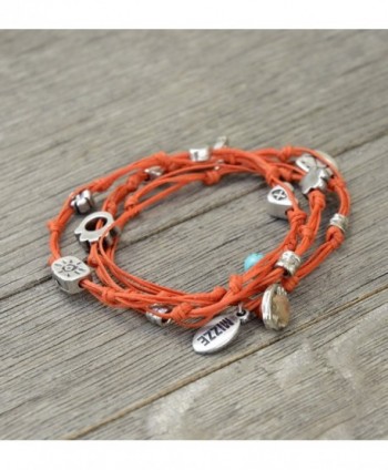 Handmade Orange Silver Luck Protection in Women's Anklets