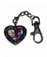 Floating Locket Ornate Heart Keychain Birthstone Kit Set of 12 Birthstones Love Theme Family Key Chain - CY127A7DH9R