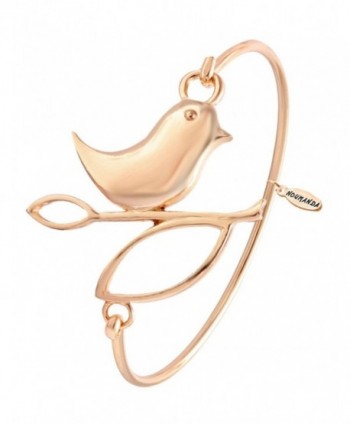 NOUMANDA New Easy Open Bird On the Branches Bangles Women Jewelry Hook Bangle Bracelet - rose gold - CV12HOUS4GR