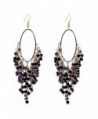 Kaymen Jewelry fashion Beads Crystals Drop Dangle Earrings for Women - Black - C612B4STW4X