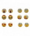 Lux Accessories Yellow Emoji Smiley Different Faces Multi Earring Stud Set 6PC - CX12LV66RIR